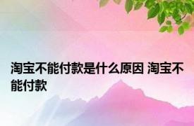 淘宝不能付款是什么原因 淘宝不能付款 