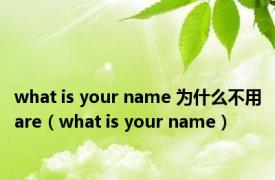 what is your name 为什么不用are（what is your name）