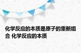 化学反应的本质是原子的重新组合 化学反应的本质 