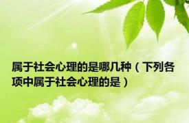 属于社会心理的是哪几种（下列各项中属于社会心理的是）