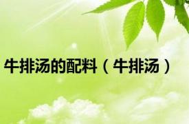 牛排汤的配料（牛排汤）