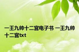 一王九帅十二宫电子书 一王九帅十二宫txt 