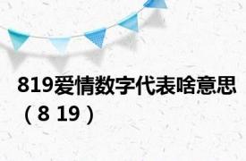 819爱情数字代表啥意思（8 19）