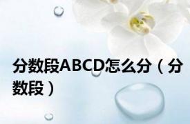 分数段ABCD怎么分（分数段）