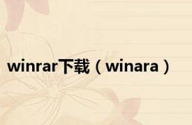 winrar下载（winara）