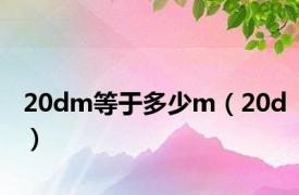 20dm等于多少m（20d）