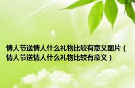 情人节送情人什么礼物比较有意义图片（情人节送情人什么礼物比较有意义）