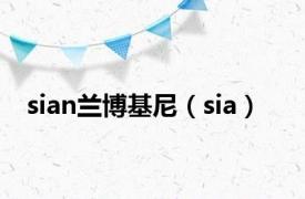 sian兰博基尼（sia）