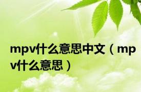 mpv什么意思中文（mpv什么意思）