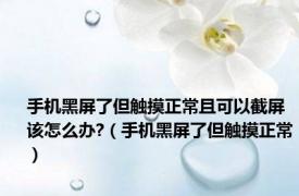 手机黑屏了但触摸正常且可以截屏该怎么办?（手机黑屏了但触摸正常）