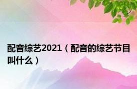 配音综艺2021（配音的综艺节目叫什么）