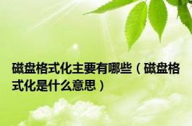 磁盘格式化主要有哪些（磁盘格式化是什么意思）