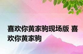 喜欢你黄家驹现场版 喜欢你黄家驹 