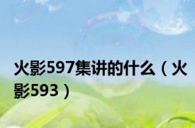 火影597集讲的什么（火影593）