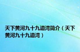 天下黄河九十九道湾简介（天下黄河九十九道湾）