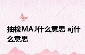 抽检MAJ什么意思 aj什么意思 