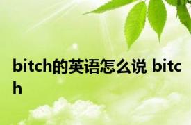 bitch的英语怎么说 bitch 