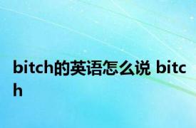 bitch的英语怎么说 bitch 