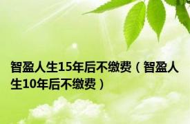 智盈人生15年后不缴费（智盈人生10年后不缴费）