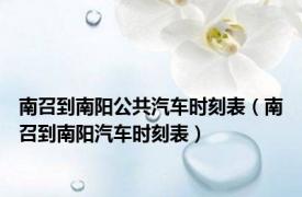 南召到南阳公共汽车时刻表（南召到南阳汽车时刻表）