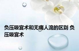 负压吸宫术和无痛人流的区别 负压吸宫术 