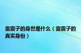 雷震子的身世是什么（雷震子的真实身份）