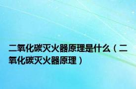 二氧化碳灭火器原理是什么（二氧化碳灭火器原理）