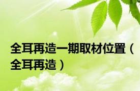 全耳再造一期取材位置（全耳再造）