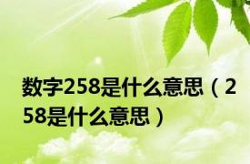 数字258是什么意思（258是什么意思）