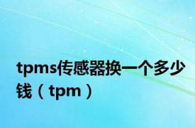 tpms传感器换一个多少钱（tpm）