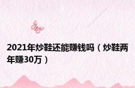 2021年炒鞋还能赚钱吗（炒鞋两年赚30万）