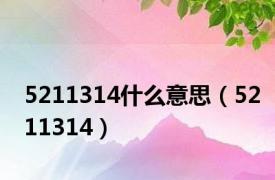 5211314什么意思（5211314）