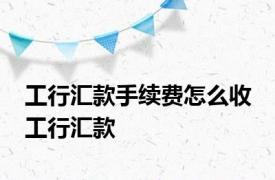 工行汇款手续费怎么收 工行汇款 