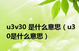 u3v30 是什么意思（u30是什么意思）