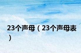 23个声母（23个声母表）