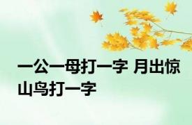 一公一母打一字 月出惊山鸟打一字 