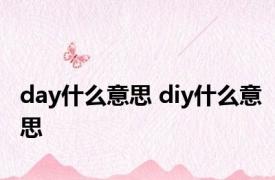 day什么意思 diy什么意思 