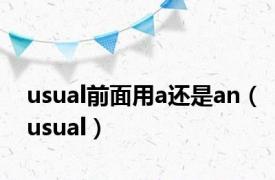 usual前面用a还是an（usual）