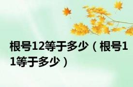 根号12等于多少（根号11等于多少）