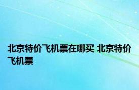 北京特价飞机票在哪买 北京特价飞机票 