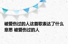 被爱伤过的人这首歌表达了什么意思 被爱伤过的人 