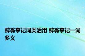 醉翁亭记词类活用 醉翁亭记一词多义 