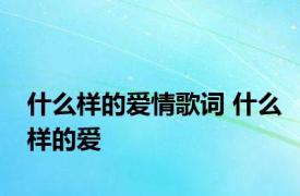 什么样的爱情歌词 什么样的爱 