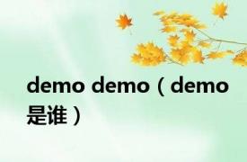 demo demo（demo是谁）