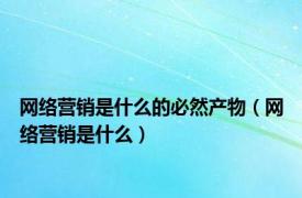 网络营销是什么的必然产物（网络营销是什么）