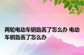 两轮电动车钥匙丢了怎么办 电动车钥匙丢了怎么办 