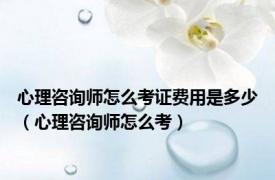 心理咨询师怎么考证费用是多少（心理咨询师怎么考）