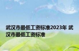 武汉市最低工资标准2023年 武汉市最低工资标准 