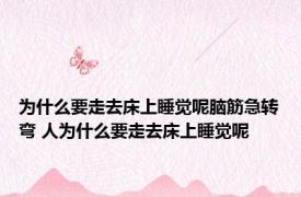 为什么要走去床上睡觉呢脑筋急转弯 人为什么要走去床上睡觉呢 