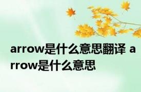 arrow是什么意思翻译 arrow是什么意思 